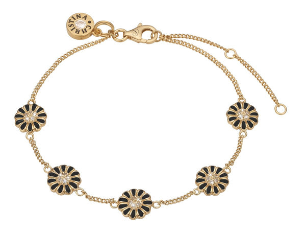 Køb Christina jewelry & watches - Black Marguerite Field, goldpl silver - Modelnr.: 601-G02black hos Guldsmed Smeds