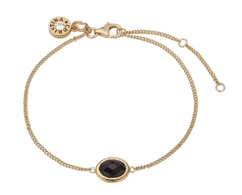 Køb Christina jewelry & watches - Black Onyx, bracelet, goldpl silver - Modelnr.: 601-G03-black hos Guldsmed Smeds
