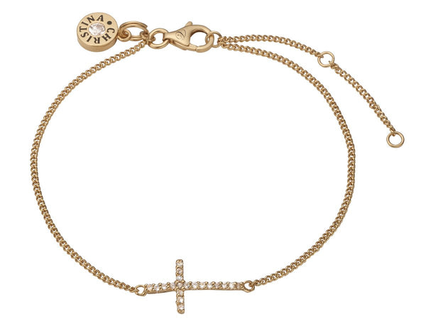 Køb Christina jewelry & watches - Sparkling  Cross, bracelet, goldpl silver - Modelnr.: 601-G05 hos Guldsmed Smeds