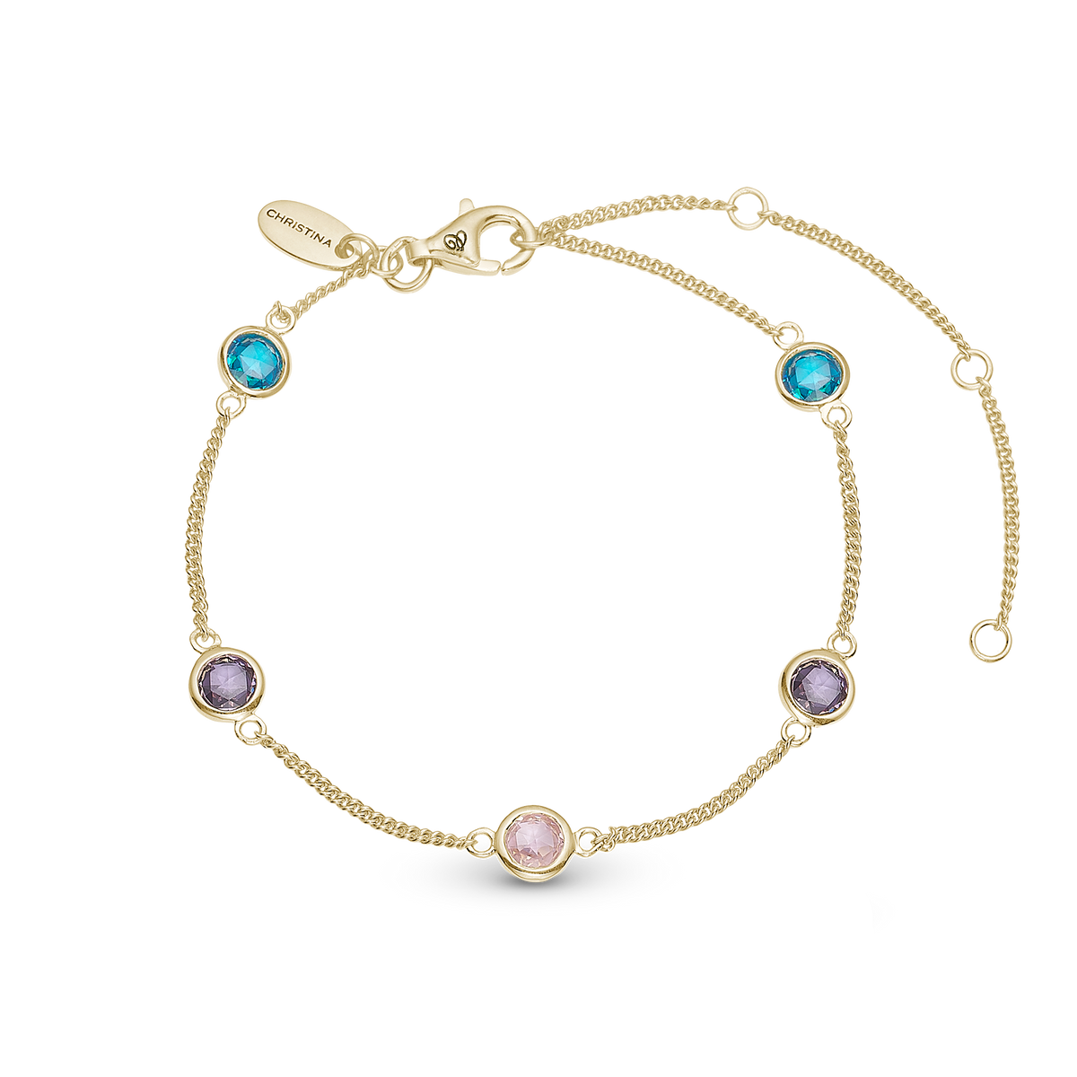 Christina Colorful Champagne armbånd i forgyldt sølv – model 610-G41