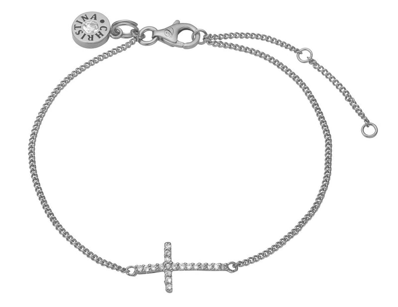 Køb Christina jewelry & watches - Sparkling  Cross, bracelet, silver - Modelnr.: 601-S05 hos Guldsmed Smeds