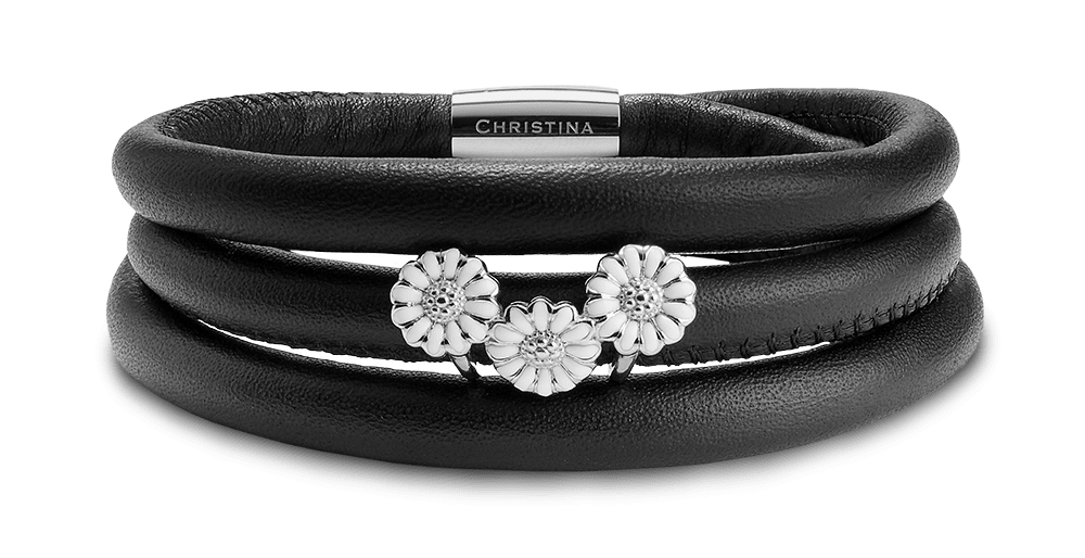 Køb Christina jewelry & watches - Campaign leather, Marguerite Trinity, goldpl - Modelnr.: 605-DEC2018-S hos Guldsmed Smeds