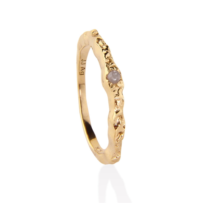 Jeberg Jewellery - Forgyldt "I AM GOLD" petite moonstone ring - Model: 60660