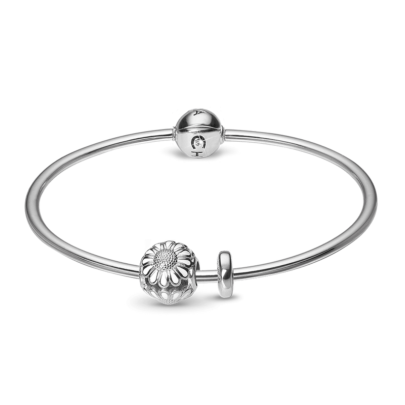 Køb Christina jewelry & watches - Sølv armring med en marguerit charm og en stopper - Modelnr.: 615-SB-S hos Guldsmed Smeds