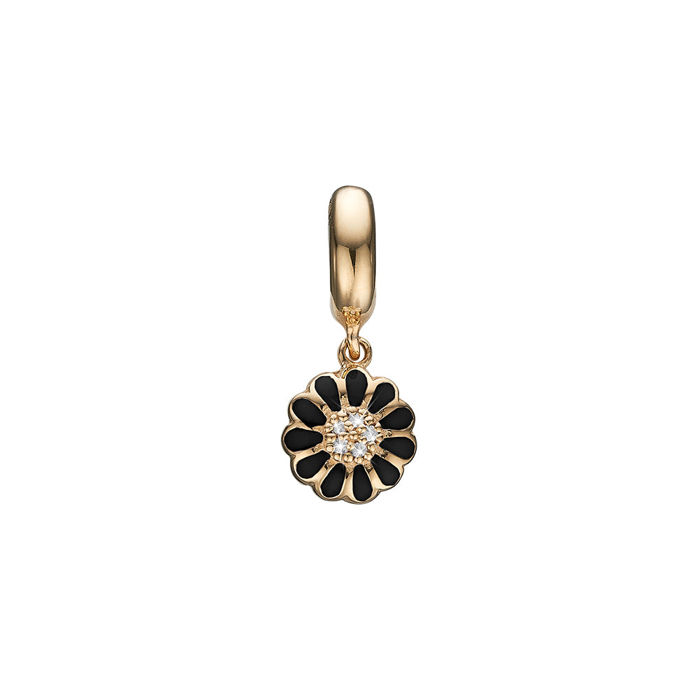 Køb Christina jewelry & watches - Charm, Black Marguerite Hanger, forgyldt sølv - Modelnr.: 623-G119blac hos Guldsmed Smeds
