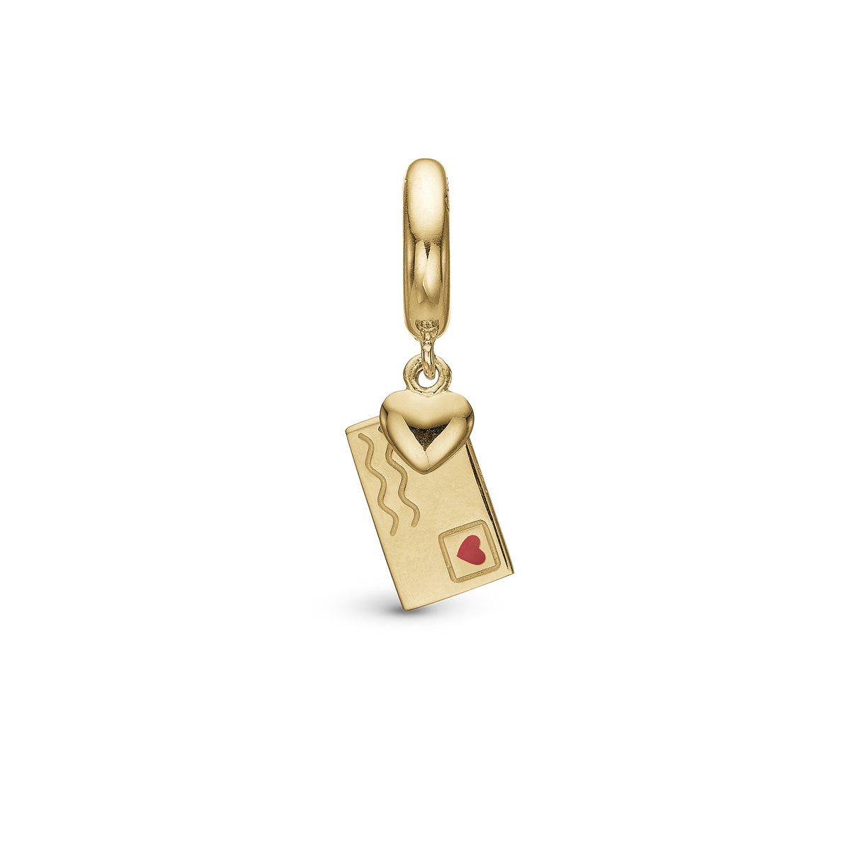 Christina Love Letter charm 4 mm i forgyldt sølv – model 623-G295