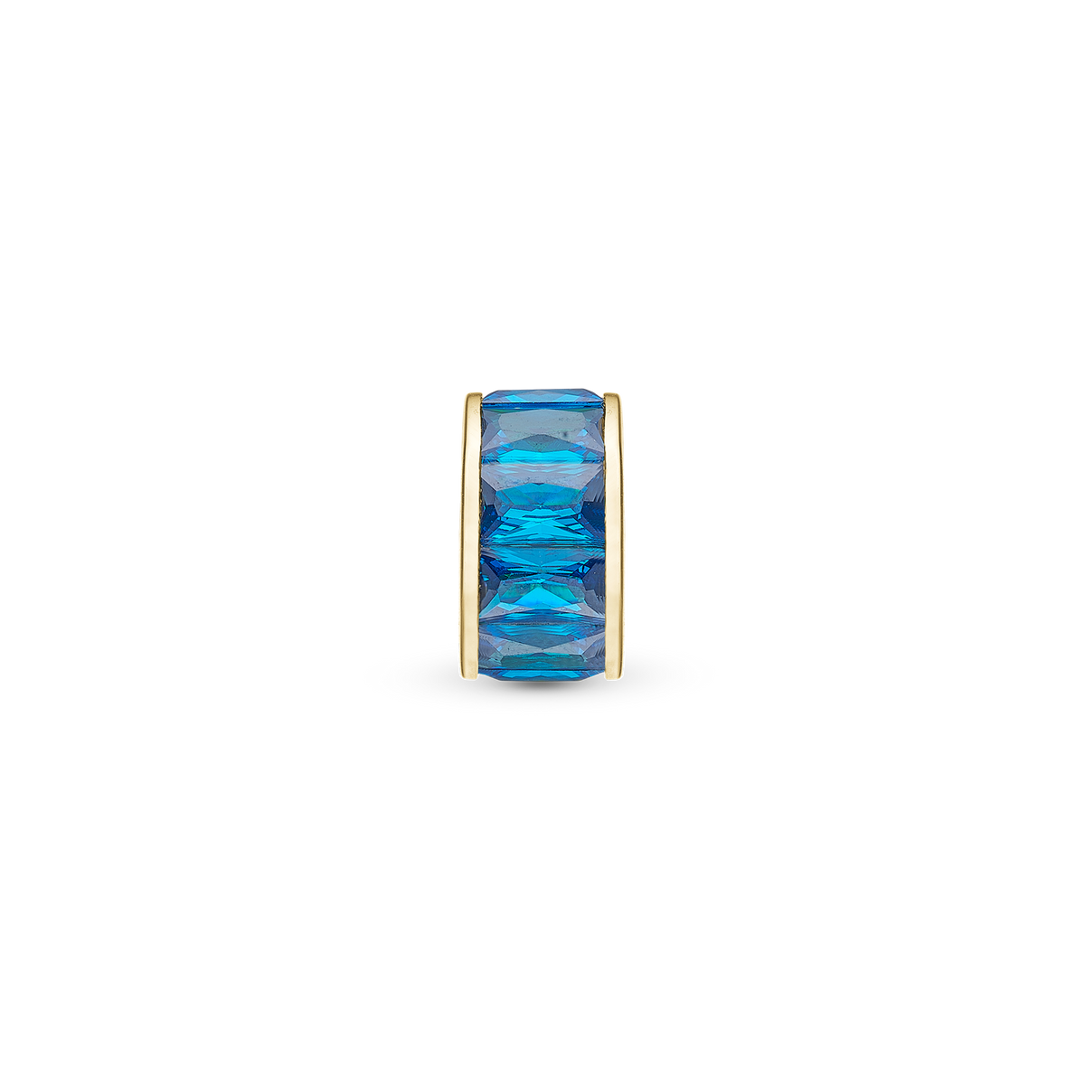 Christina "Blue Baguette" charm i forgyldt sølv – model 630-G247BLUE
