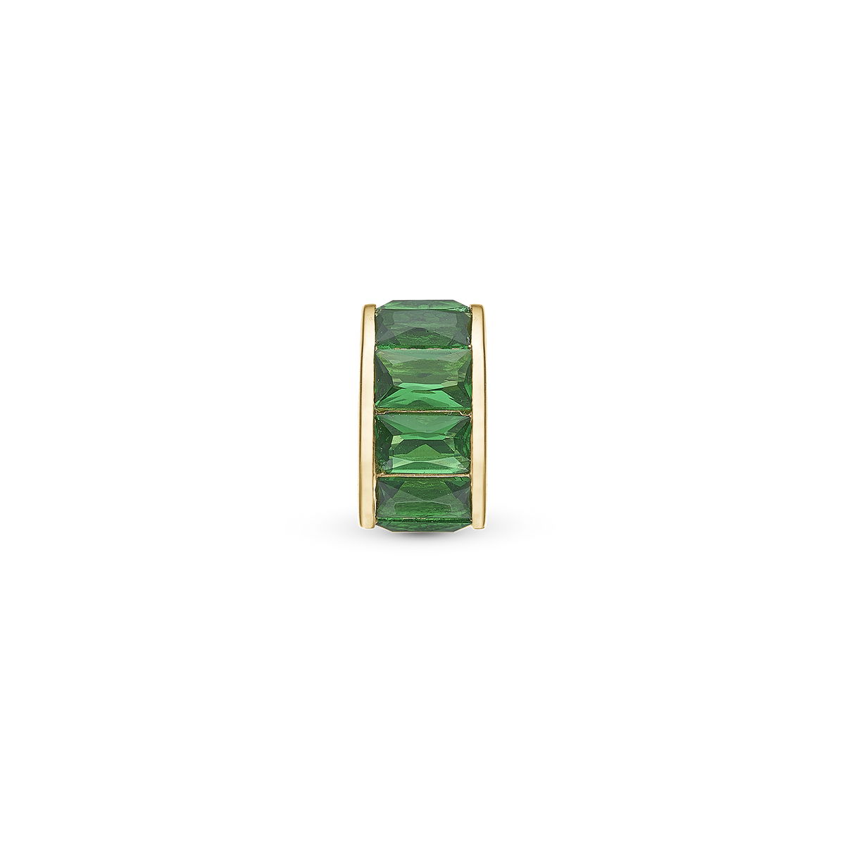 Christina "Green Baguette" charm i forgyldt sølv – model 630-G247GREEN
