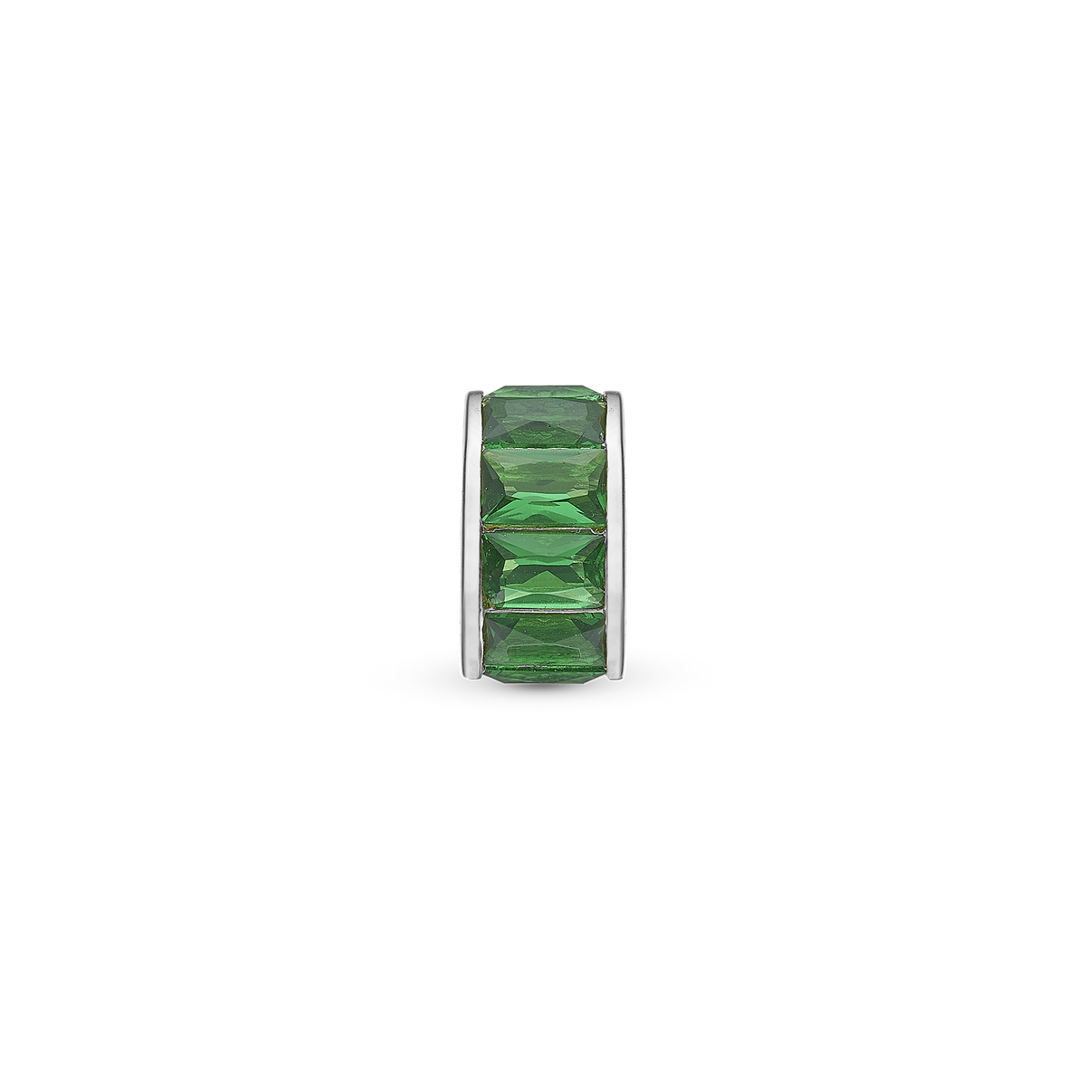 Christina "Green Baguette" charm i sølv – model 630-S247GREEN