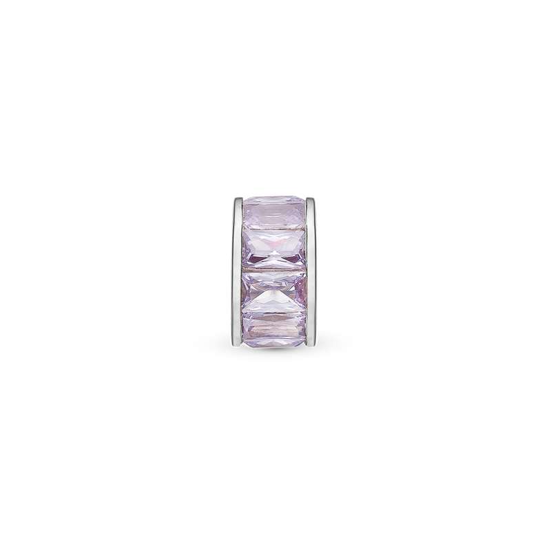 Christina Jewelry - Charm, sølv til læderarmbånd 6 mm "Lavender Baguette" - Model: 630-S247lavender