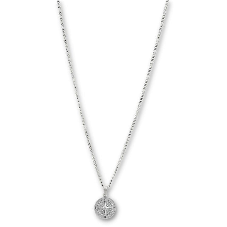 By Billgren - Herre halskæde i stål, Kompas 55 cm - Model: 9200