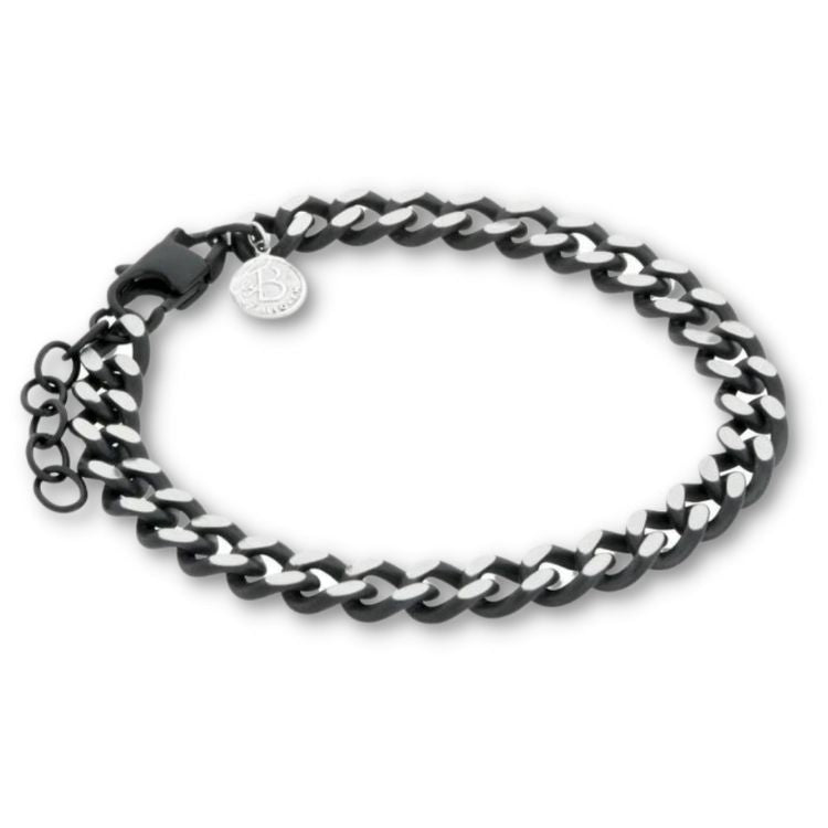 By Billgren - Herrearmbånd i sort coated stål, panzer - Model: 8168