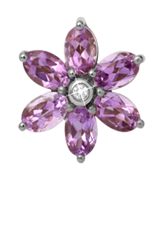Køb Christina Collect Charm - Big Amethyst Flower, silver - Modelnr.: 650-S04 hos Guldsmed Smeds