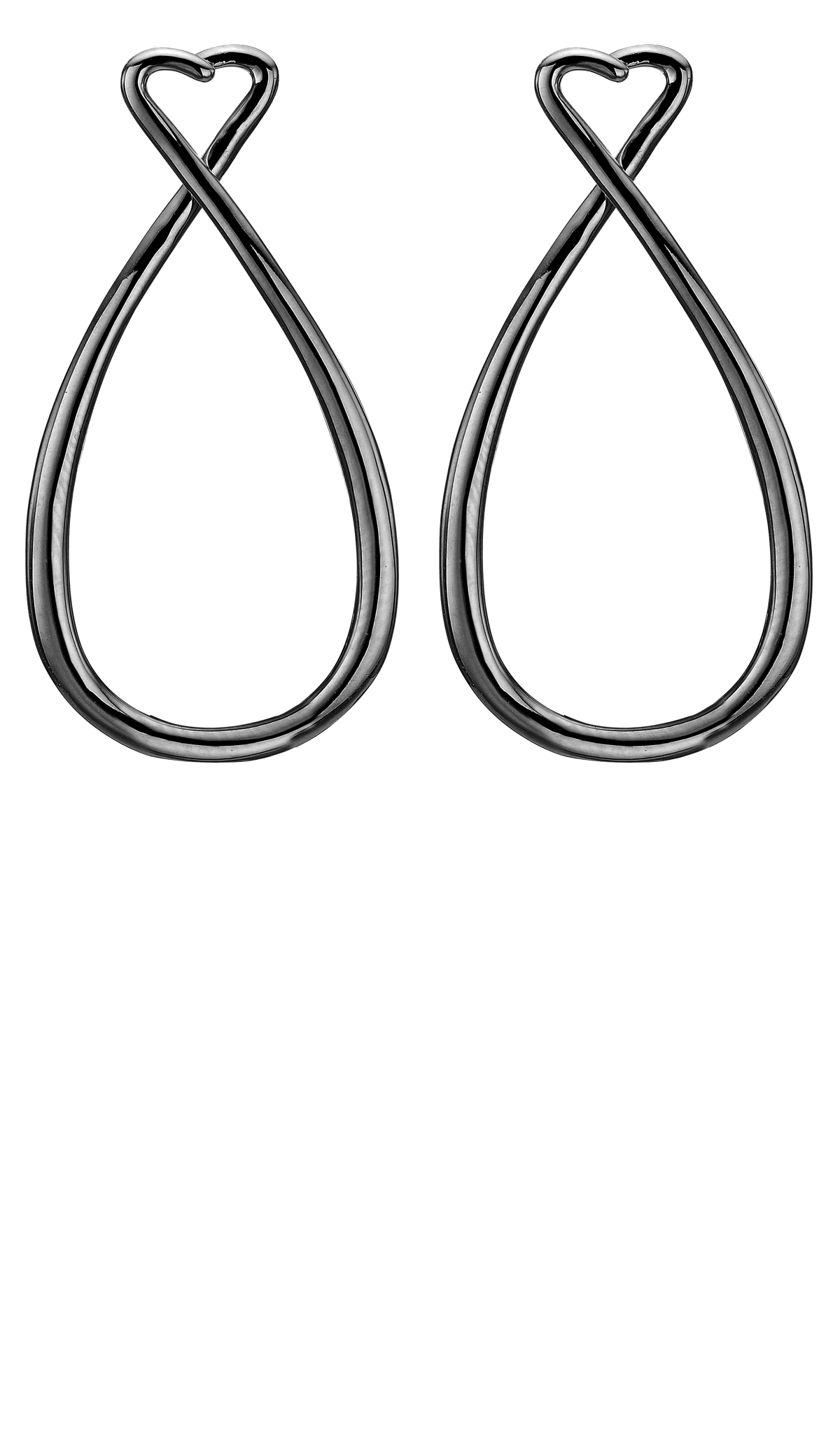 Køb Christina jewelry & watches - Hearts- Ørering 17mm sort rhod. sølv - Modelnr.: 670-B17HEART hos Guldsmed Smeds