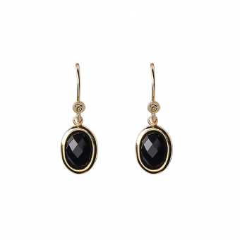 Køb Christina Hangers - Hanging Onyx Dream, ørering, forgyldt sølv - Modelnr: 670-G01BLACK hos Guldsmed Smeds