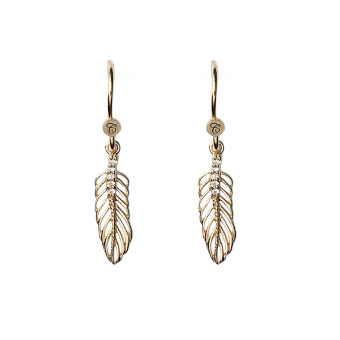 Køb Christina Hangers - Hanging Feathers, ørering, forgyldt sølv - Modelnr: 670-G03 hos Guldsmed Smeds