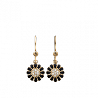 Køb Christina jewelry & watches - Black Marguerite Hook ear rings, goldpl - Modelnr.: 670-G12black hos Guldsmed Smeds