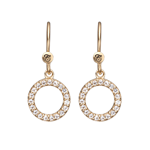 Køb Christina Jewelry & Watches - Ørehænger,  Hanging Topaz Circle, forgyldt sølv - Modelnr.: 670-G19 hos Guldsmed Smeds