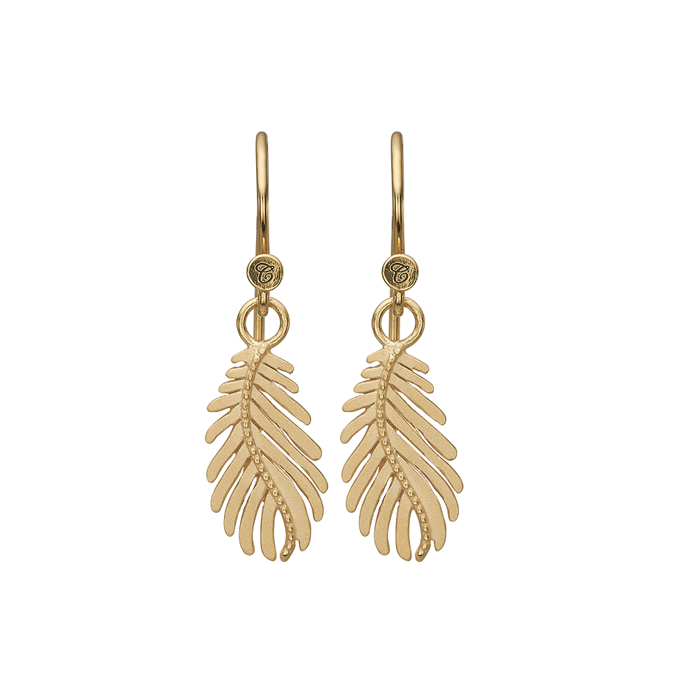 Køb Christina Jewelry & Watches - Pine Leaf, ear rings, goldpl silver - Model: 670-G25 hos Guldsmed Smeds