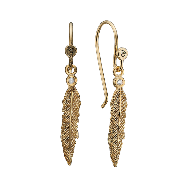 Køb Christina jewelry & watches - Feather Symphony, ørering, forgyldt sølv - Modelnr: 670-G36 hos Guldsmed Smeds