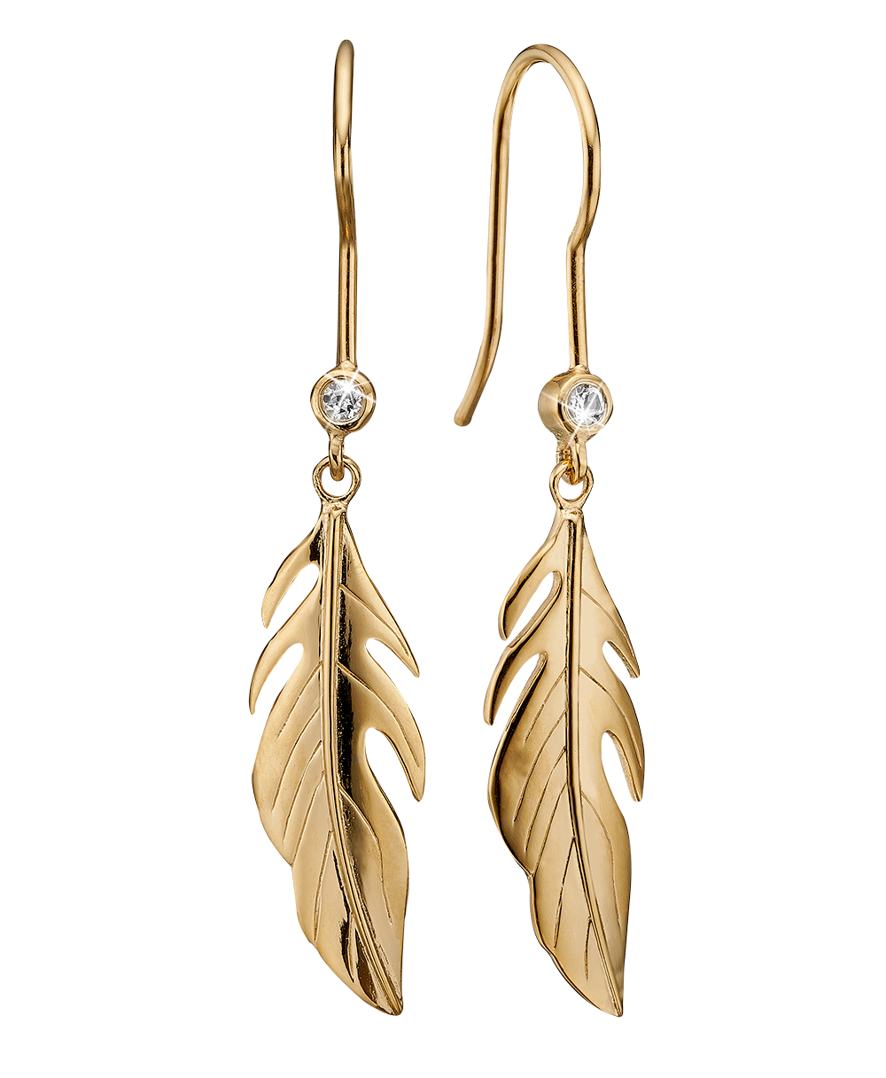 Køb Christina jewelry & watches - Large Feather Symphony, ørering, forgyldt - Modelnr: 670-G38 hos Guldsmed Smeds