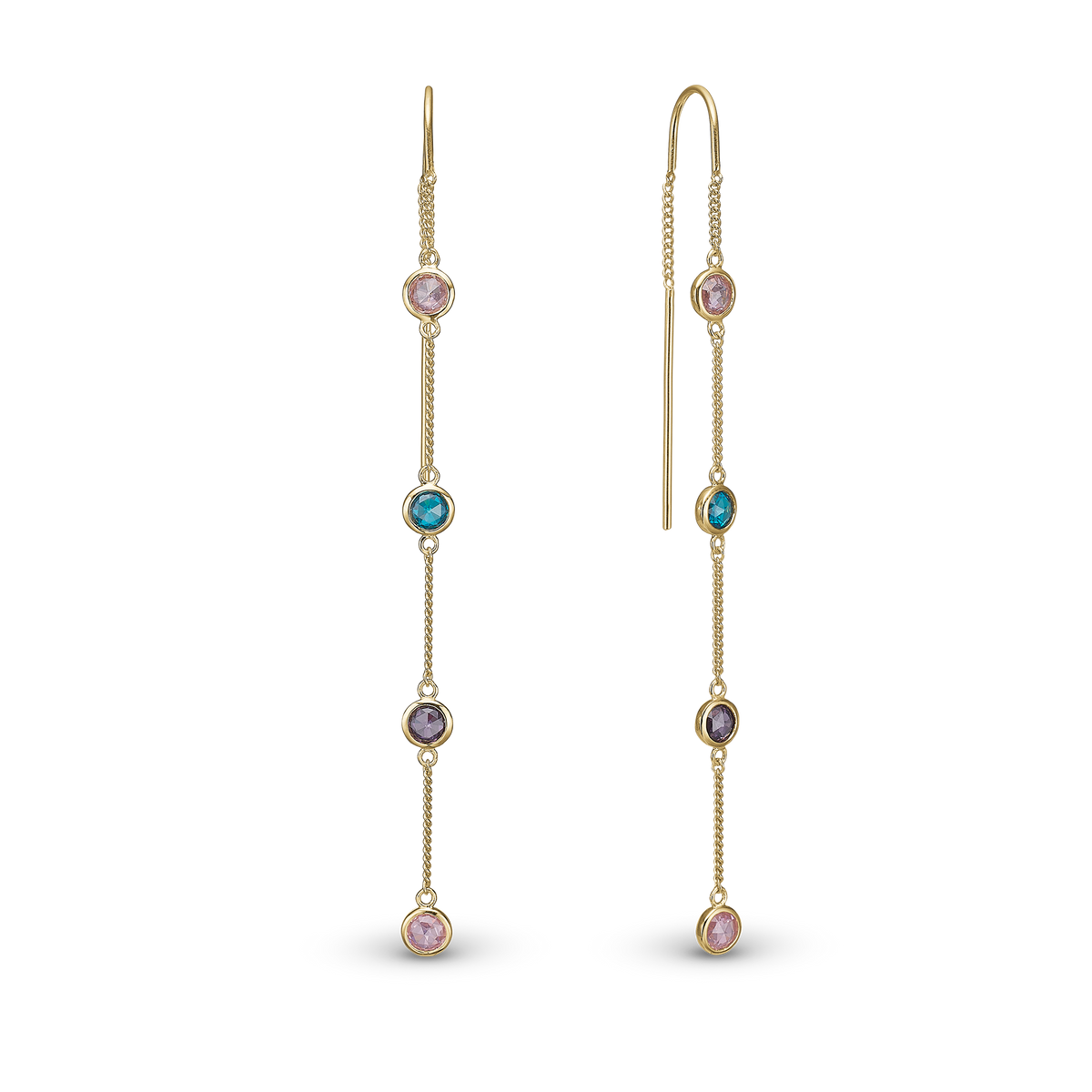 Christina Colorful Champagne ørehængere i forgyldt sølv – model 670-G54