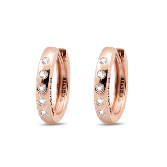 Køb Christina øreringe til charms - 16mm rosa forgyldt sølv creoler med 5 topaser - Modelnr.: 670-R16TOPAZ hos Guldsmed Smeds