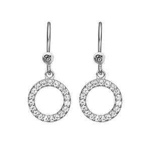 Køb Christina Jewelry & Watches - Ørehænger,  Hanging Topaz Circle, sølv - Modelnr.: 670-S19 hos Guldsmed Smeds