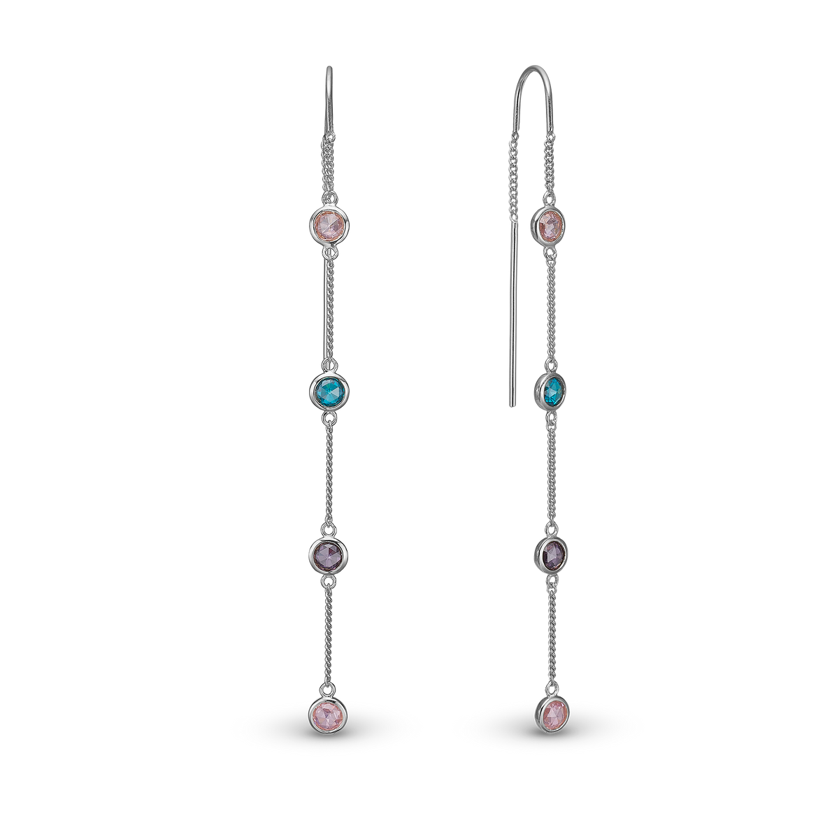 Christina Colorful Champagne ørehængere i sølv – model 670-S54