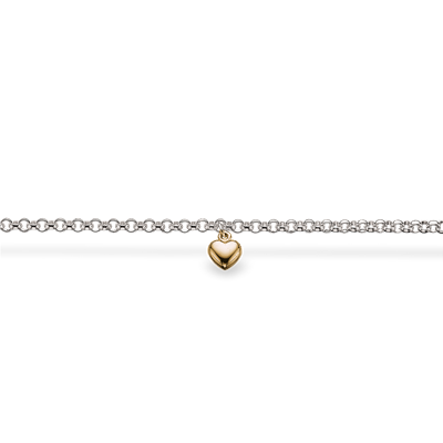 Køb Scrouples - Børnearmb sølv m. 14 kt  hjerte 16 cm. - Model: 670402 hos Guldsmed Smeds