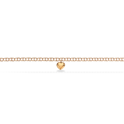 Scrouples - Guld børnearmbånd i 16 cm. - bismark med hjerte - Model: 670553