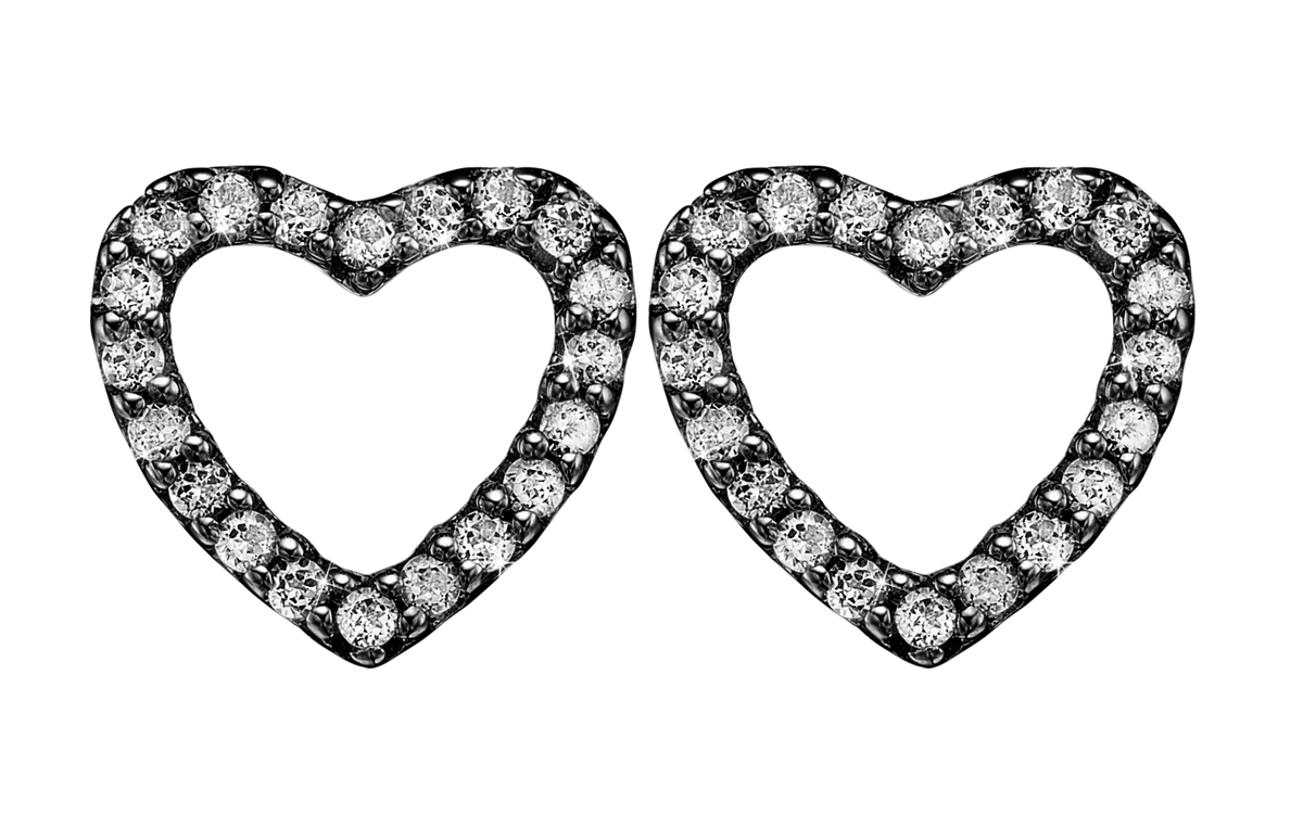 Køb Christina jewelry & watches - Topaz Sparkling Hearts, black ruthenium silve - Modelnr.: 671-B46 hos Guldsmed Smeds