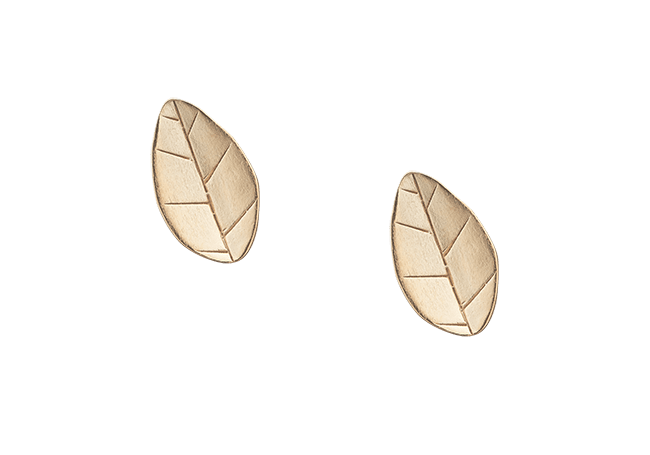 Køb Christina jewelry & watches - Leafs studs, goldpl silver - Modelnr.: 671-G01 hos Guldsmed Smeds