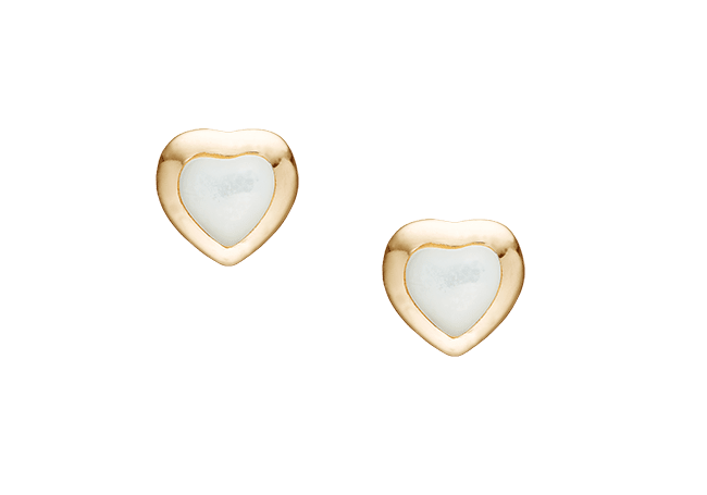 Køb Christina jewelry & watches - MOP Hearts, studs, goldpl silver - Modelnr.: 671-G15 hos Guldsmed Smeds