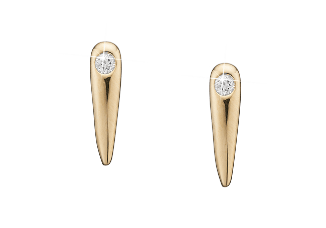 Køb Christina Collect Øreringe - Topaz Spir, studs, goldpl silver - Modelnr: 671-G29 hos Guldsmed Smeds