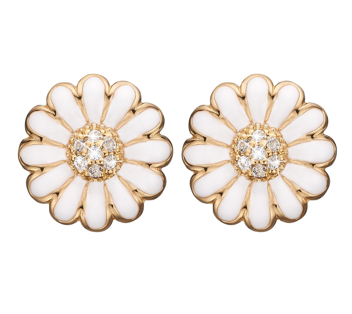 Køb Christina jewelry & watches - 12 mm Topaz Marguerites, studs, goldpl silver - Modelnr.: 671-G39 hos Guldsmed Smeds
