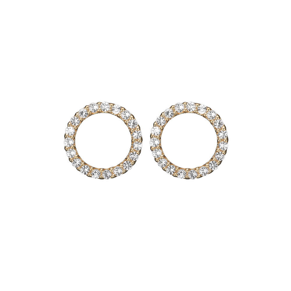 Køb Christina jewelry & watches - Topaz Sparkling Circle, studs, goldpl - Modelnr.: 671-G43 hos Guldsmed Smeds