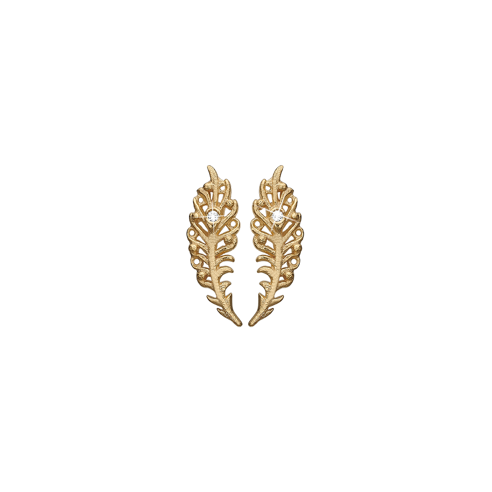 Køb Christina Jewelry & Watches - Dancing Feathers, studs, goldpl silver - Model: 671-G60 hos Guldsmed Smeds