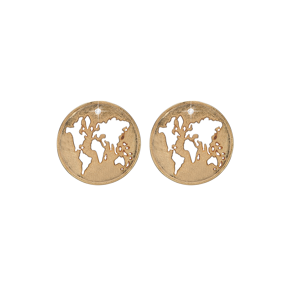 Køb CDL-The World, w/LG diamonds, goldplated silver earrings - dess. CDL 671-G72 hos Guldsmed Smeds