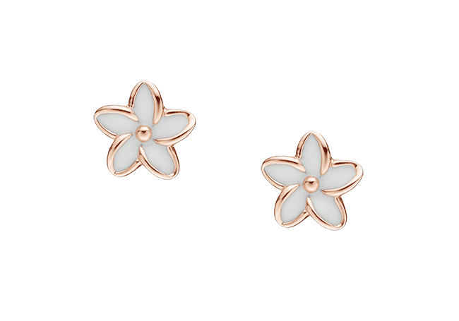 Køb Christina jewelry & watches - Enamel Flowers, studs,rose goldpl silver - Modelnr.: 671-R02 hos Guldsmed Smeds