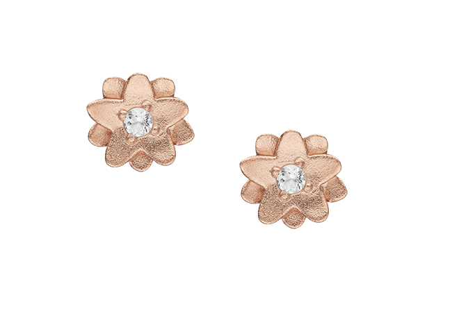 Køb Christina jewelry & watches - Topaz Flowers, studs, rose goldpl - Modelnr.: 671-R17 hos Guldsmed Smeds