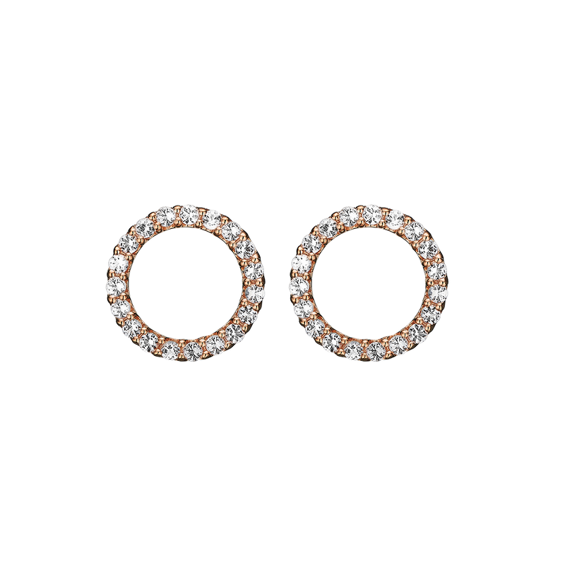 Køb Christina jewelry & watches - Topaz Sparkling Circle, rose goldpl studs - Modelnr.: 671-R43 hos Guldsmed Smeds
