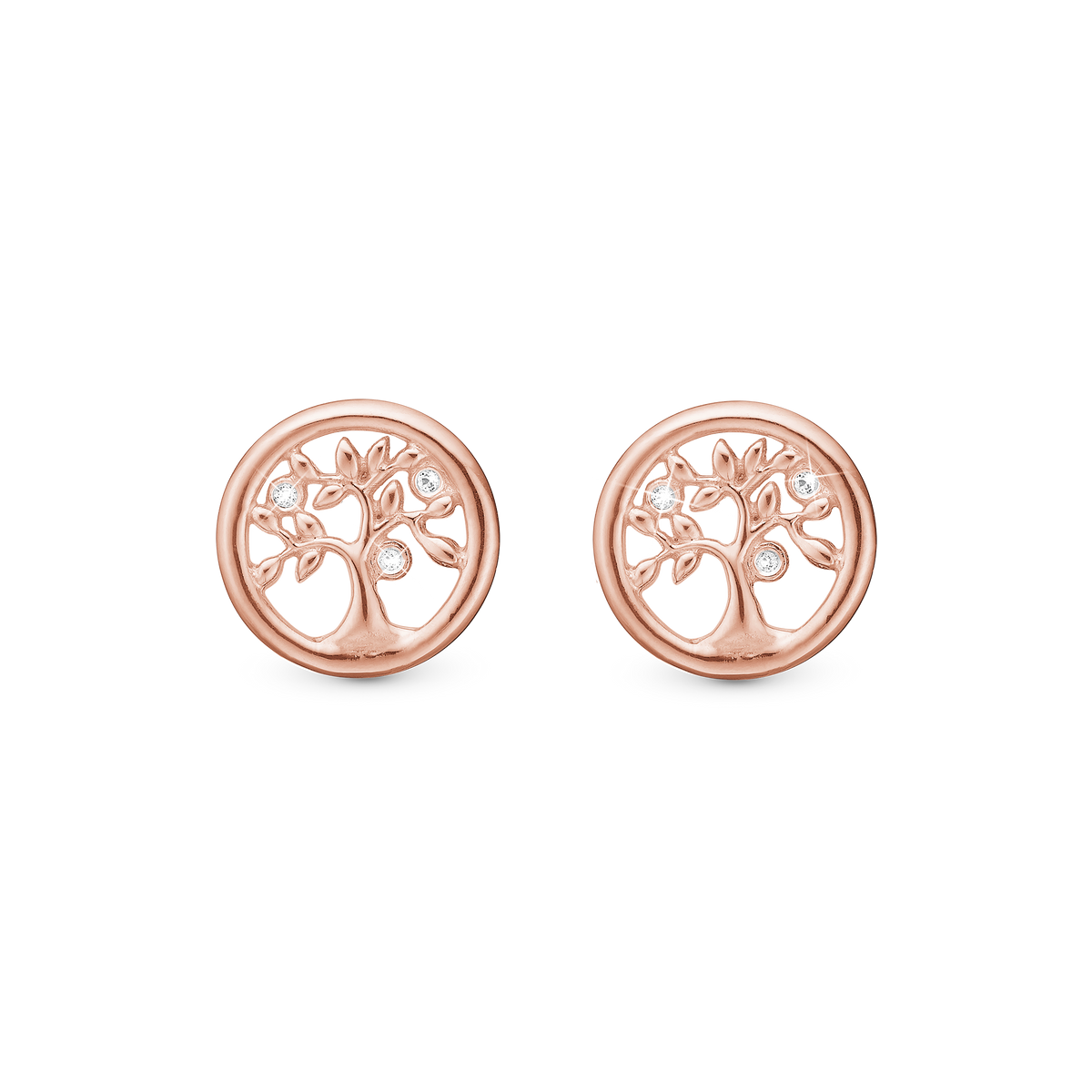 Christina Tree Of Life ørestikker i rosaforgyldt sølv – model 671-R158
