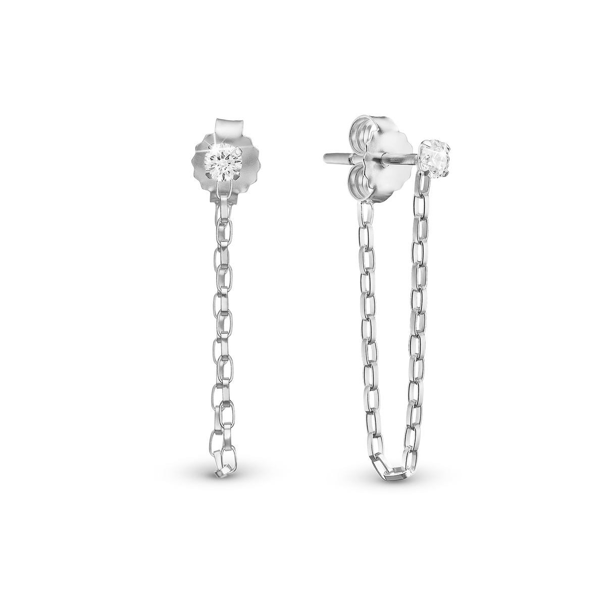 Christina White CZ chain ørestikker i sølv – model 671-S115