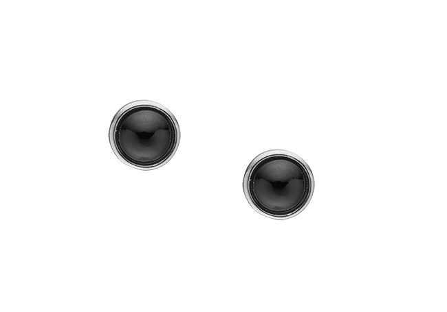 Køb Christina Collect Øreringe - Round Onyx, stud, silver - Modelnr: 671-S20 hos Guldsmed Smeds