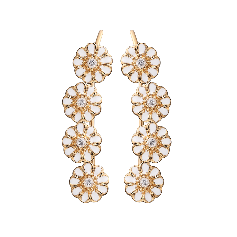 Køb Christina jewelry & watches - Long Marguerites, crawler, forgyldt sølv - Modelnr.: 672-G06 hos Guldsmed Smeds