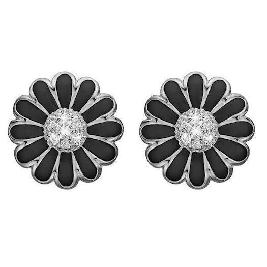 Køb Christina jewelry & watches - Ear Clips Black Marguerite 18 mm, silver - Modelnr.: 674-S01black hos Guldsmed Smeds