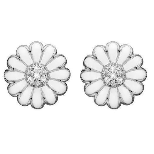 Køb Christina jewelry & watches - Ear Clips White Marguerite 18 mm, silver - Modelnr.: 674-S01white hos Guldsmed Smeds