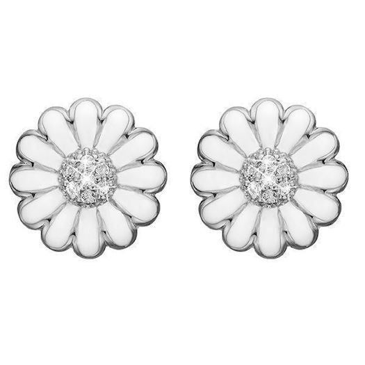Køb Christina jewelry & watches - Ear Clips White Marguerite 18 mm, silver - Modelnr.: 674-S01white hos Guldsmed Smeds