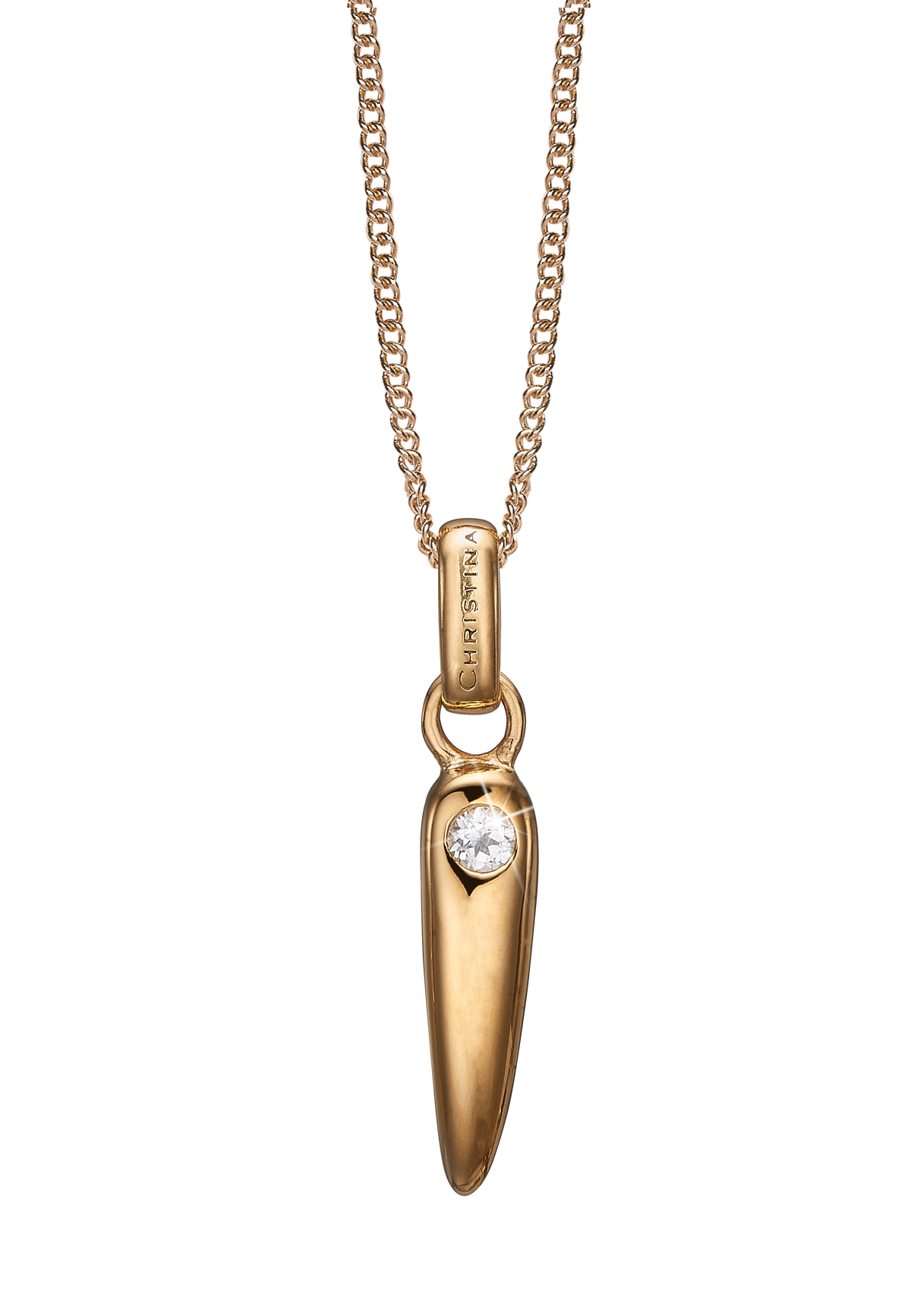 Køb Christina jewelry - topas spir vedhæng uden kæde, forgyldt sølv - Modelnr.: 680-G02 hos Guldsmed Smeds